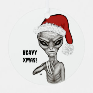 Ornement En Métal Mauvais Alien, Lourds Noël !
