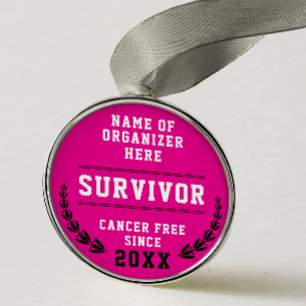 Ornement En Métal Médaille Rose Cool Survivant du Cancer Médaille de