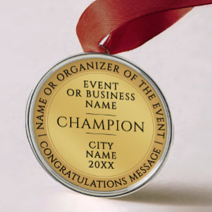 Ornement En Métal Médaillon minimaliste de champion en or pour recon