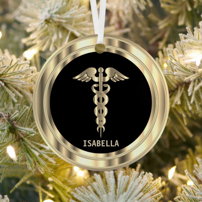 Ornement En Métal 👨 Médicale classique ‍ ⚕️ - Noir et Or  (Insitu)