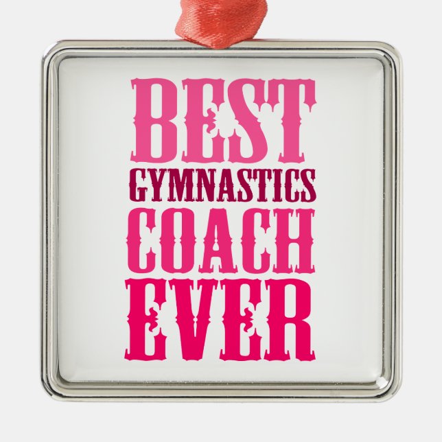 Ornement En Métal Meilleur Entraîneur De Gymnastique Jamais (Devant)