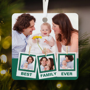 Ornement En Métal Meilleure famille jamais Collage photo personnalis