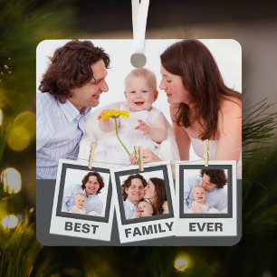 Ornement En Métal Meilleure famille jamais Collage photo personnalis