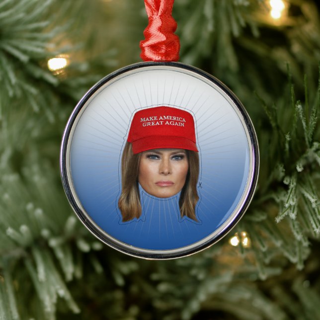 Ornement En Métal Melania Trump MAGA Noël (Arbre)