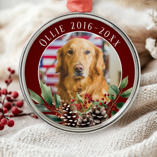Ornement En Métal Mémorial de Noël des animaux (Pet Christmas Memorial Metal Ornament)