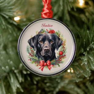 Ornement En Métal Mémorial de Noël pour chien Labrador Retriever noi