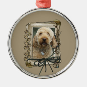 Ornement En Métal Merci - pattes en pierre - GoldenDoodle