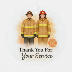 Ornement En Métal Merci pour votre service de pompier