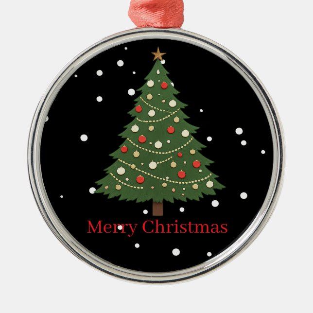 Ornement En Métal Minimalist Christmas Tree Ornament (Devant)