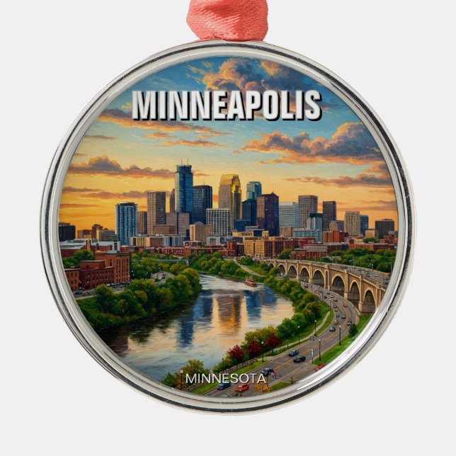 Ornement En Métal Minneapolis Minnesota Voyage (Devant)