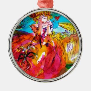 Ornement En Métal MIRANDOLINA, Masque de Carnaval vénitien