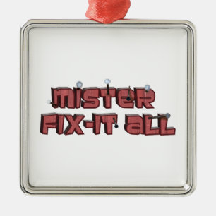 Ornement En Métal Mister Fix-It All Wooden Text Design