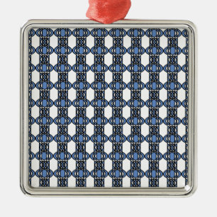 Ornement En Métal Mod Retro Blue Abstrait Scarab Motif
