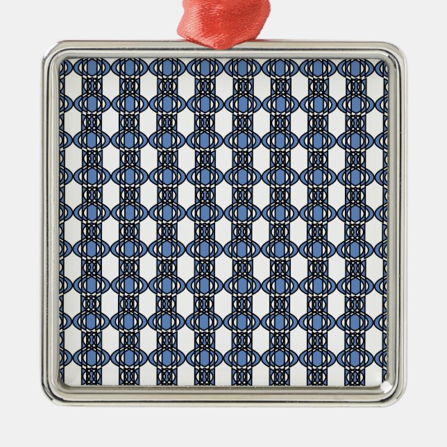 Ornement En Métal Mod Retro Blue Abstrait Scarab Motif (Devant)