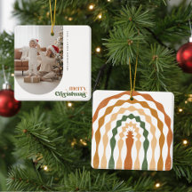 Modern Retro Arch Family Photo Christmas Holiday