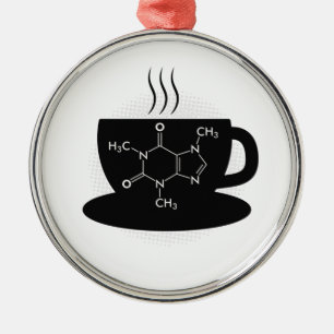 Ornement En Métal Molécule de caféine de chimie