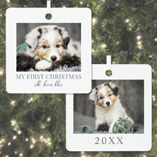 Ornement En Métal Mon premier Noël avec mon chien Photo d'animal de 