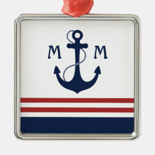 Ornement En Métal Monogramme nautique