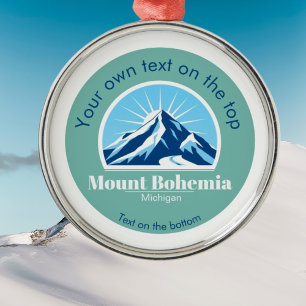 Ornement En Métal Mont Bohemia Michigan Noël Blue Mountain