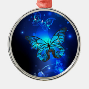 Ornement En Métal Morpho Butterfly in the Dark Background