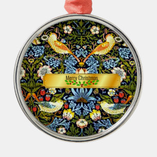 Ornement En Métal Morris - Strawberry Thief, Joyeux Noël,