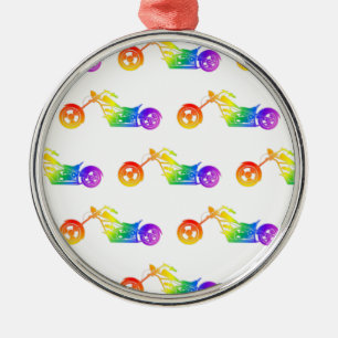 Ornement En Métal Mortocycle arc-en-ciel