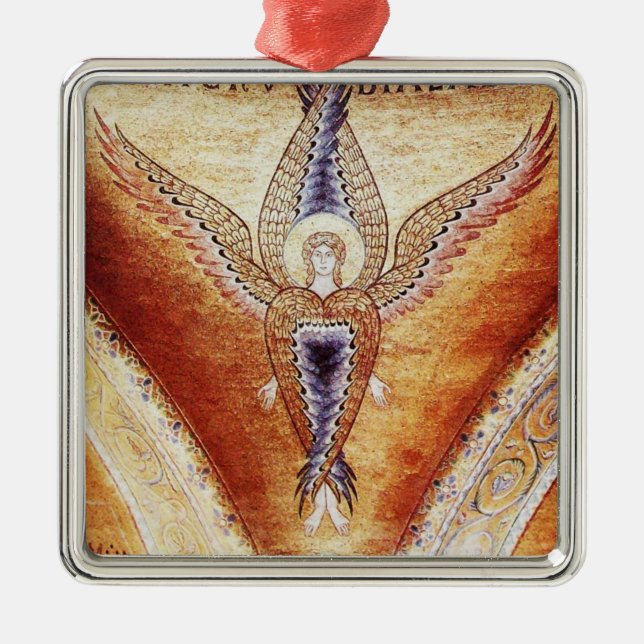 Ornement En Métal MOSAIC ANGEL Parchemin Brown, Rubis rouge (Devant)