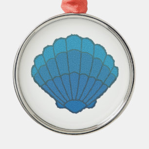 Ornement En Métal Mosaïque Blue Seashell