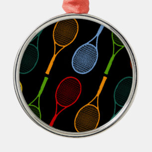 Ornement En Métal motif des raquettes de tennis colorées