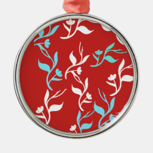 Ornement En Métal Motif Feuille blanc Turquoise