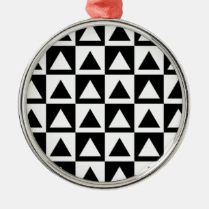 Ornement En Métal Motif géométrique triangle noir et blanc