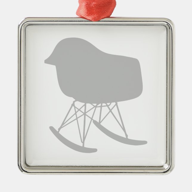 Ornement En Métal Motif gris du milieu du siècle Silhouette (Devant)