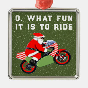 Ornement En Métal Moto Noël Collectif
