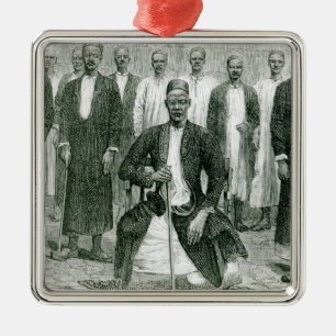 Ornement En Métal Mtesa, l'empereur de l'Ouganda et d'autres chefs