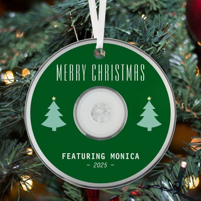Ornement En Métal Musique CD Photo Green Christmas Tree (Music CD Photo Green Christmas Tree Metal Ornament
)