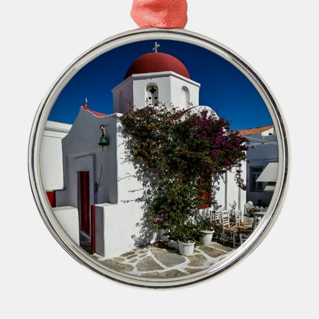 Ornement En Métal Mykonos Grèce Travel - Church Cafe Europe Tourisme (Devant)
