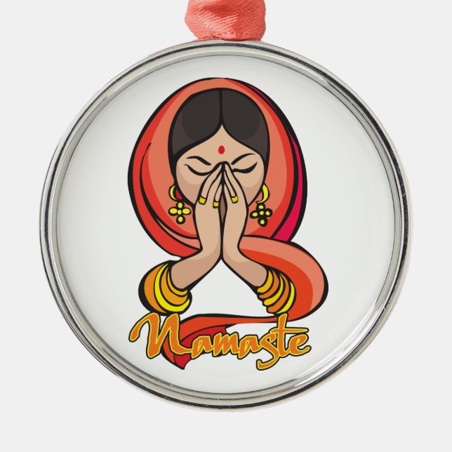 Ornement En Métal Namaste indou (Devant)