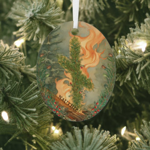 Ornement En Métal Nauthiz Rune et Yule Log Winter Solstice Nom