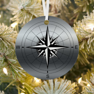 Ornement En Métal Naviguez vos souvenirs : Compass Rose Travel
