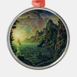 Ornement En Métal Navires : Soleil du soir (par Konstantin Bogaevsky