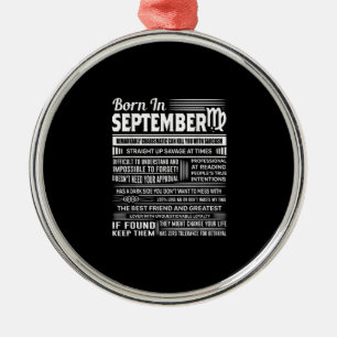 Ornement En Métal Né en septembre virgo drôle cadeau d'anniversaire