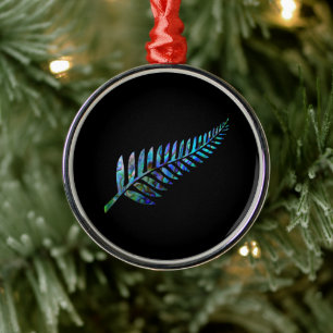 ORNEMENT EN MÉTAL NEW ZEALAND FERN SIMPLE PAUA