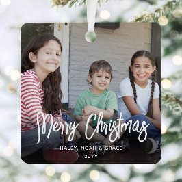 Ornement En Métal N'Importe Quel Texte 2 Photo Moderne Brossé Blanc 