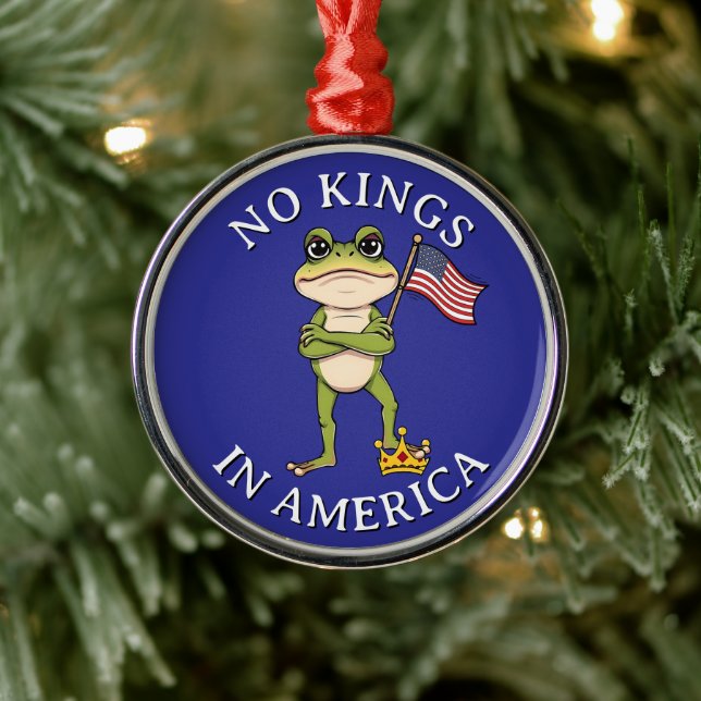 Ornement En Métal No Kings in America Anti-Trump Protest Large (Arbre)