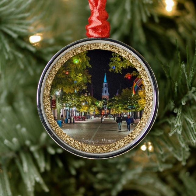 Ornement En Métal Noël à Burlington, Vermont (Arbre)