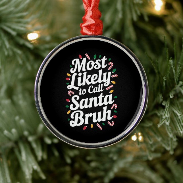 Ornement En Métal Noël appellera probablement Père Noël Bruh Famille (Arbre)