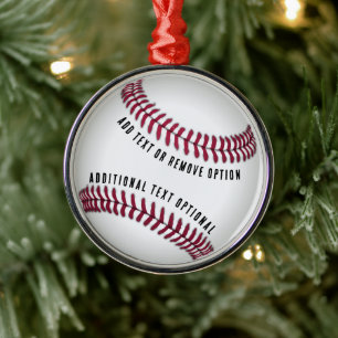 Ornement En Métal Noël d'amour du baseball