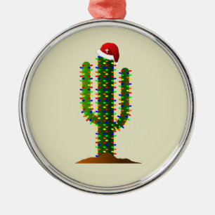Ornement En Métal Noël dans l'Arizona Lumières de Saguaro Cactus