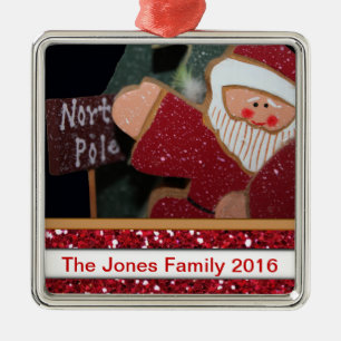 Ornement En Métal Noël de la famille père Noël