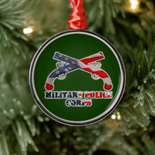 Ornement En Métal Noël de la police militaire